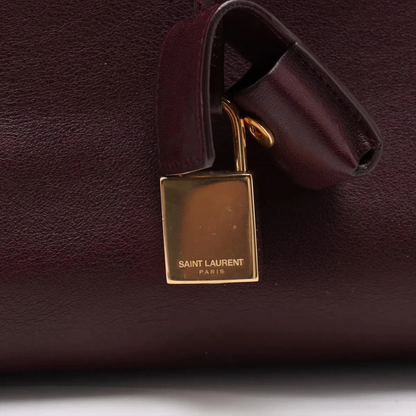 Saint Laurent Paris Sac de Jour Leather 2 Way Handbag Bordeaux