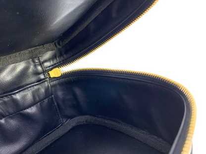 Chanel Matelassé Vanity Bag in Black Leather (Vintage)