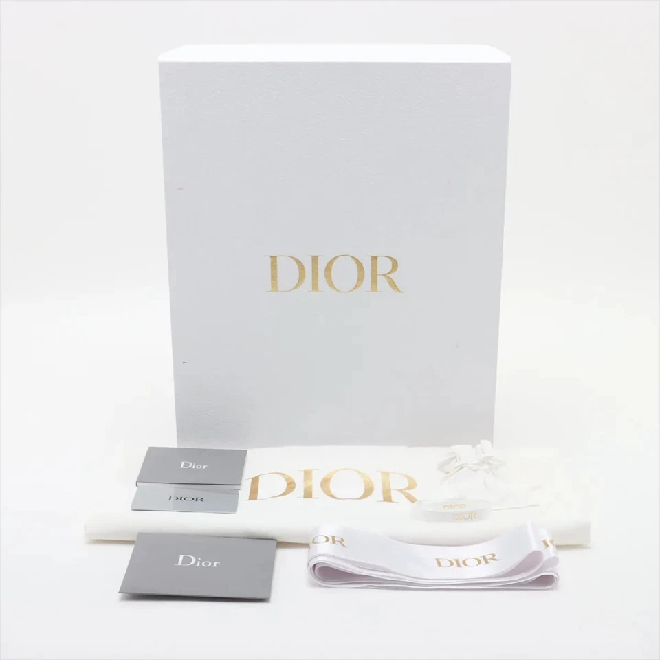 Christian Dior Lady Dee Light Medium Racing 2 Way Handbag White