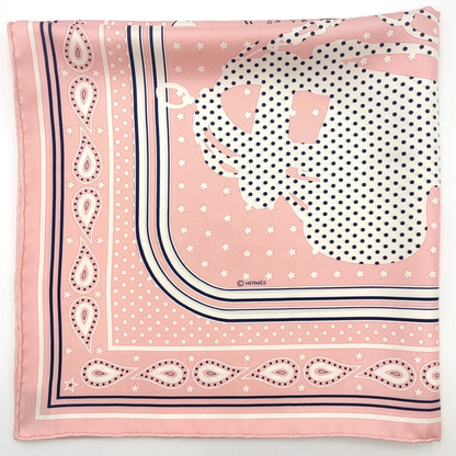 Hermès Carré 55 Brides de Gala Scarf in Pink x Multicolor Silk