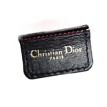 CHRISTIAN DIOR Logo Lady Cannage 2-Way Hand Bag – Black Leather
