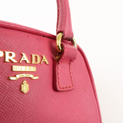 PRADA Logo Safiano Leather Mini Hand Bag