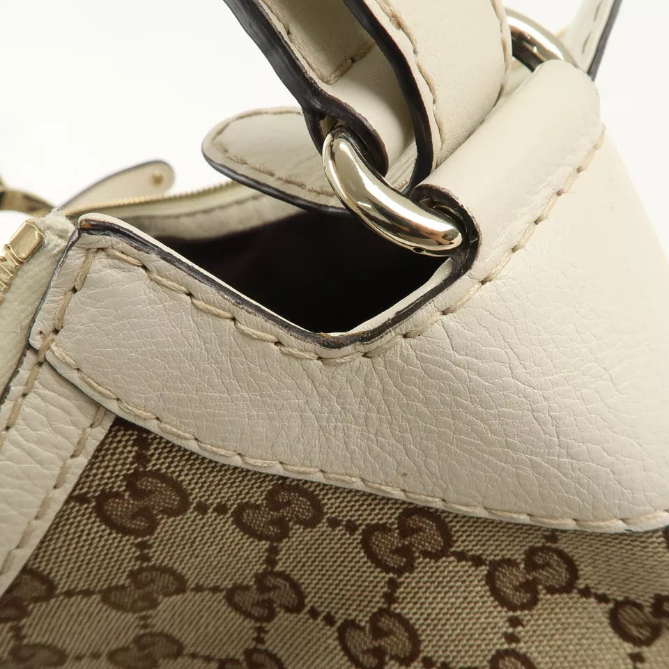 GUCCI GG Canvas Leather One Shoulder Bag