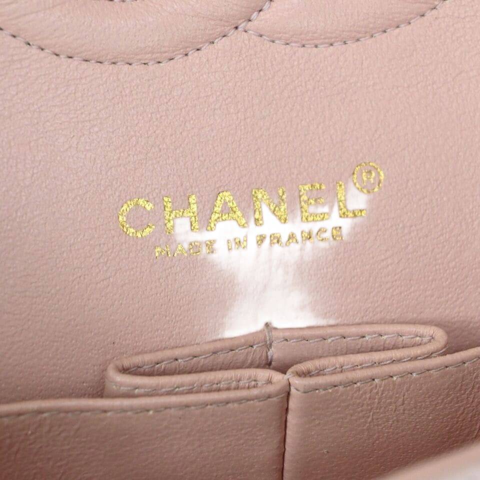 CHANEL Matelasse 25 Double Flap Chain Shoulder Bag Leather Pink