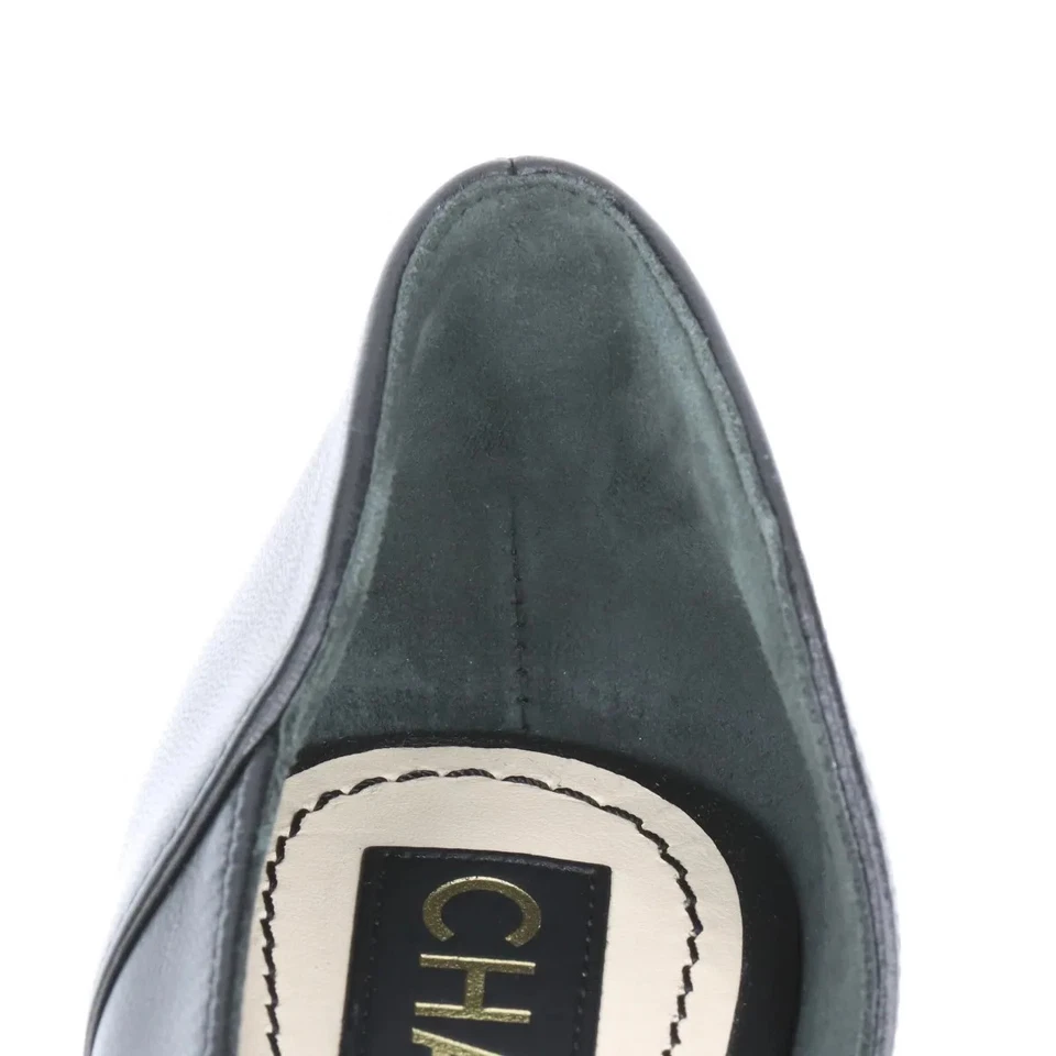 Chanel Coco Mark Leather Pumps 36 Ladies' Black×Gold