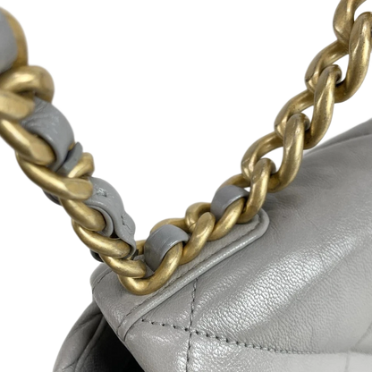 CHANEL CHANEL19 Gray Lambskin Shoulder Bag