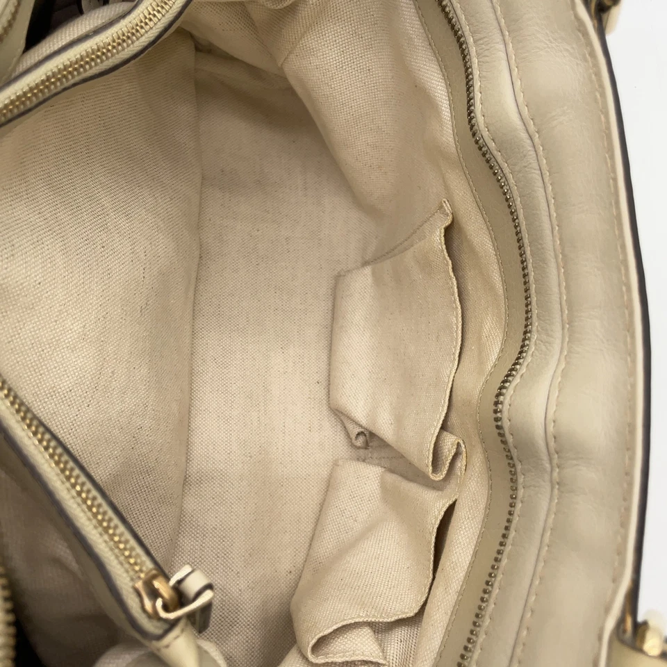 Gucci Guccissima Mayfair Tote Bag in Ivory Leather