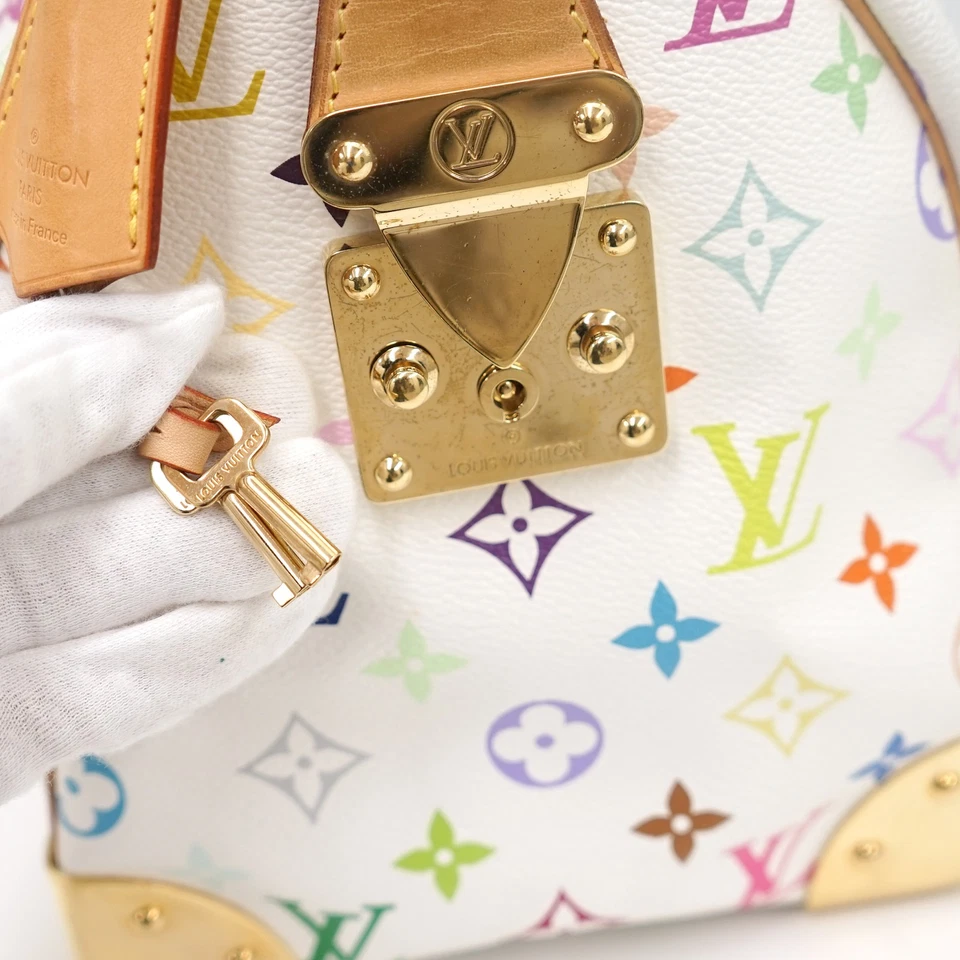 Louis Vuitton Multicolor Speedy 30 in White Monogram Canvas