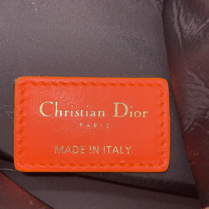 Christian Dior CD Logo Canvas Leather Orange Pouch