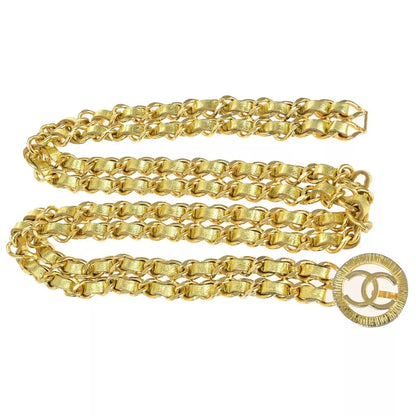 Chanel CC Logo Coin Chain Belt Leather Gold GHW France Accessory