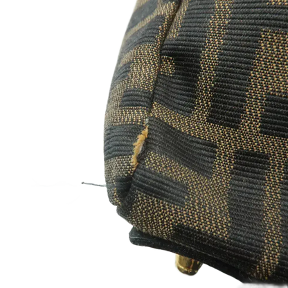 FENDI Zucca Canvas Leather Boston Bag