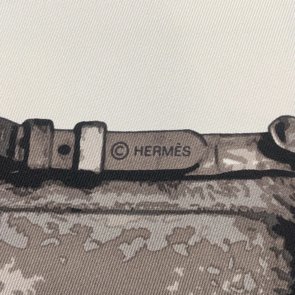 Hermès Carré 90 Brides Rebelles Scarf in Grey x Multicolor Silk