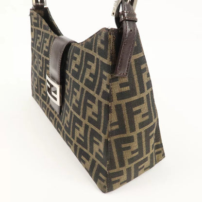 FENDI Zucca Canvas Leather One Shoulder Bag