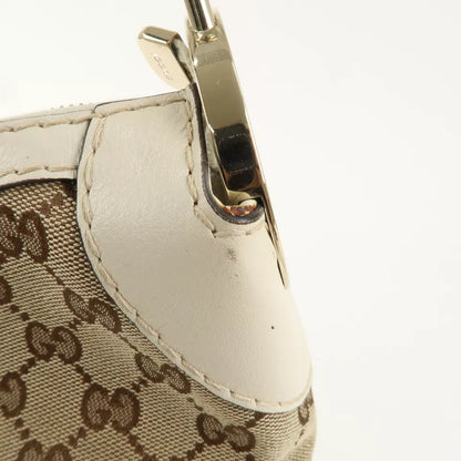 GUCCI GG Canvas Leather One Shoulder Bag