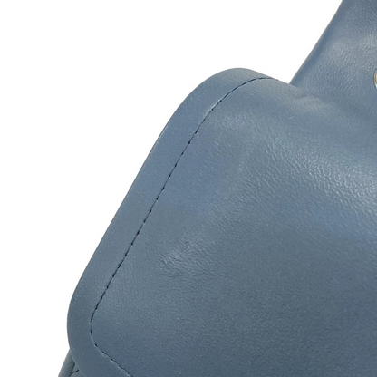 CHANEL Large Matelasse Blue Lambskin Shoulder Bag