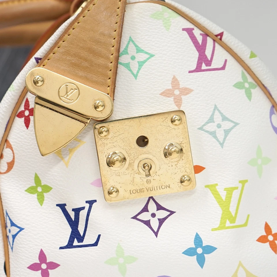 Louis Vuitton Multicolor Speedy 30 in White Monogram Canvas