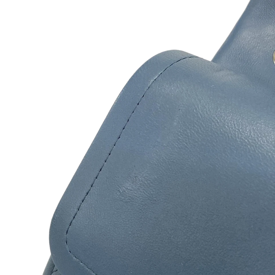CHANEL Large Matelasse Blue Lambskin Shoulder Bag