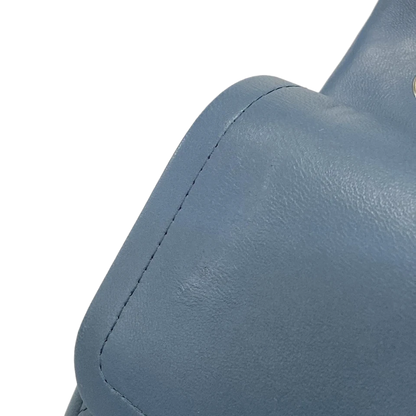 CHANEL Large Matelasse Blue Lambskin Shoulder Bag