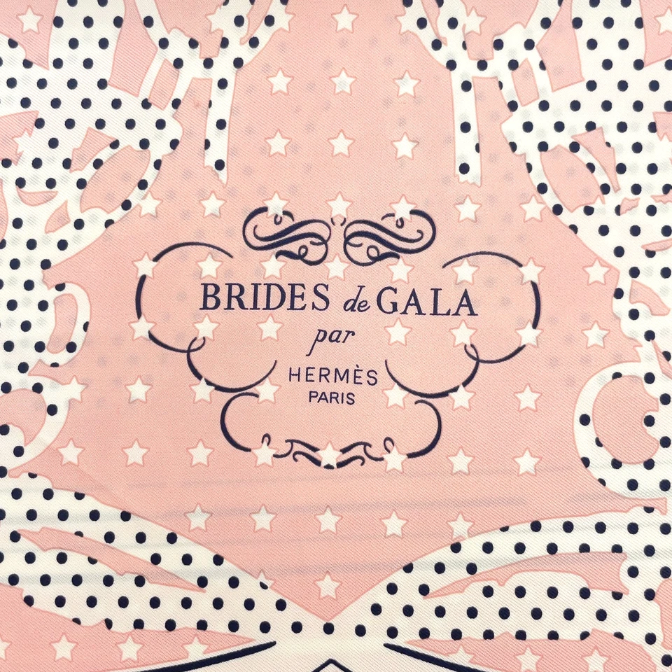 Hermès Carré 55 Brides de Gala Scarf in Pink x Multicolor Silk
