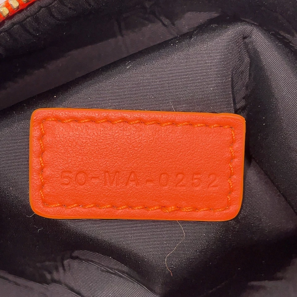 Christian Dior CD Logo Canvas Leather Orange Pouch
