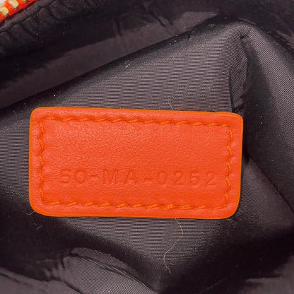 Christian Dior CD Logo Canvas Leather Orange Pouch