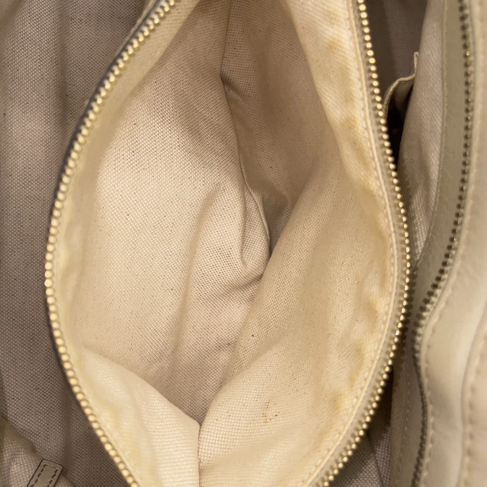 Gucci Guccissima Mayfair Tote Bag in Ivory Leather