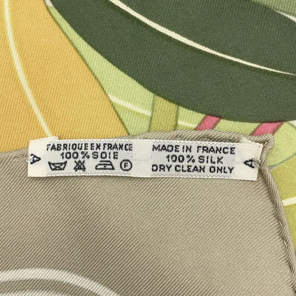 Hermes Carré 90 Flora Graeca Beige x Multicolor Silk Scarf