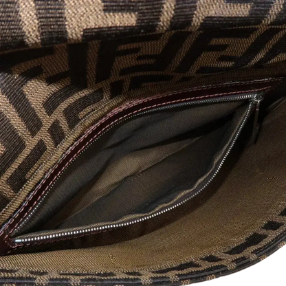 FENDI Zucca Canvas Leather One-Shoulder Bag