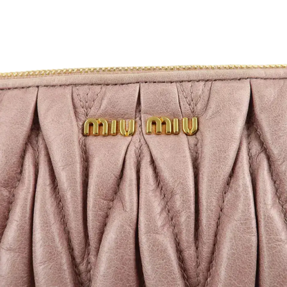 MIU MIU Logo Leather Matelasse Chain Shoulder Bag