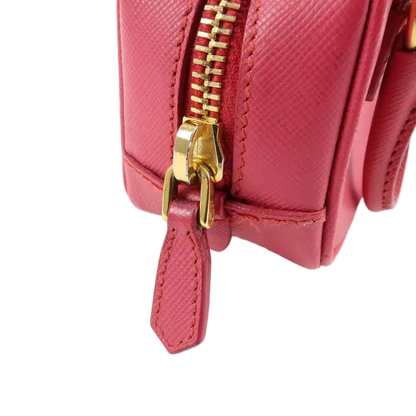 PRADA Logo Safiano Leather Mini Hand Bag