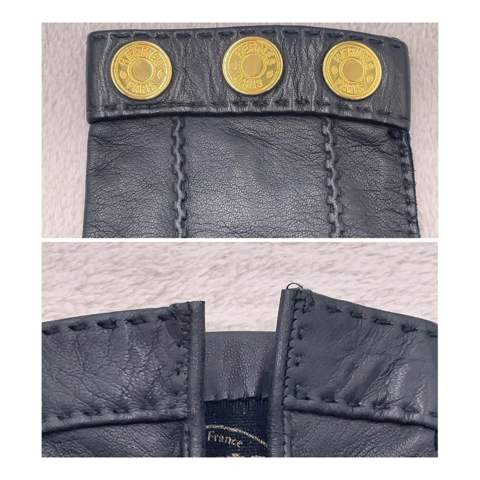 Hermès Série Gloves in Black Leather