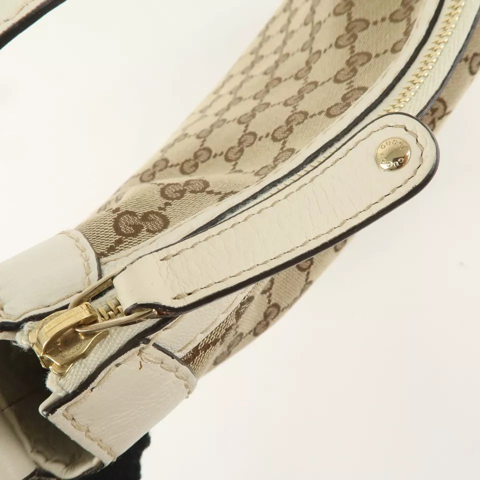 GUCCI GG Canvas Leather One Shoulder Bag