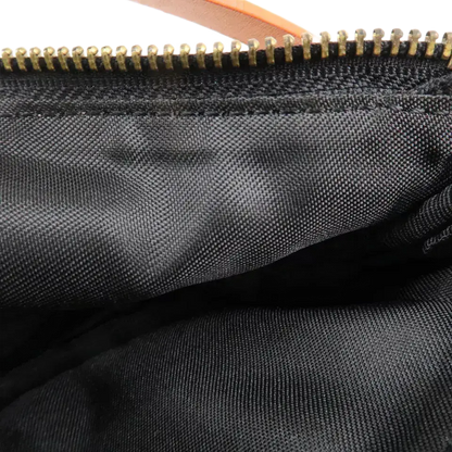 FENDI Zucchino Canvas Leather Shoulder Bag