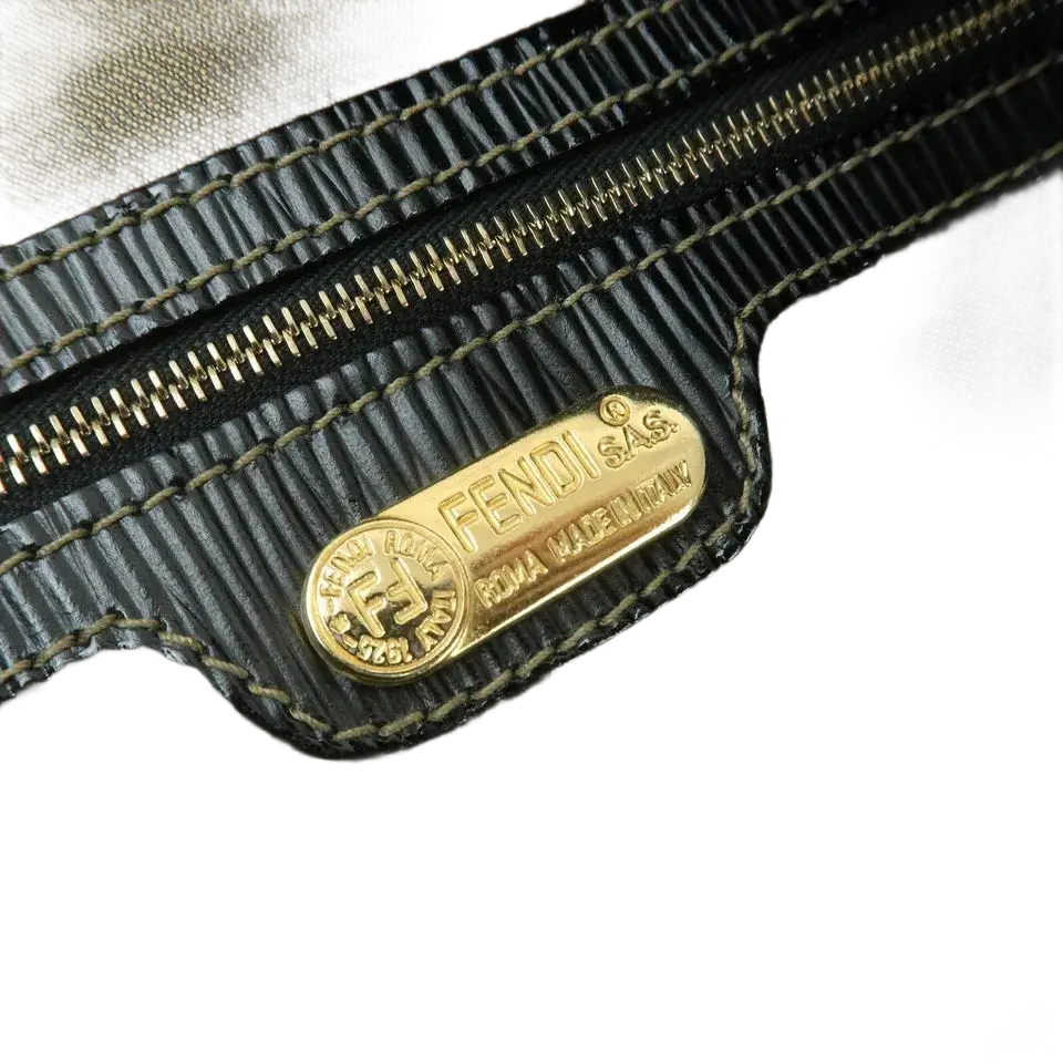 FENDI Zucca Canvas Leather Boston Bag