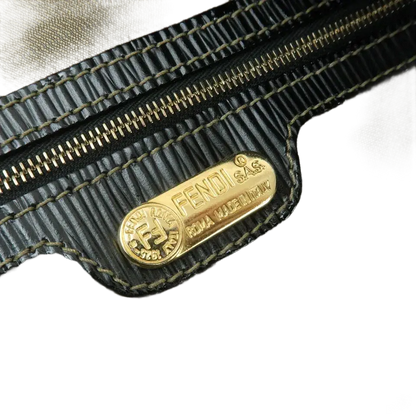 FENDI Zucca Canvas Leather Boston Bag