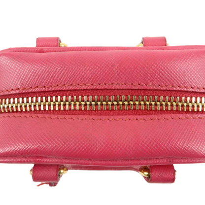 PRADA Logo Safiano Leather Mini Hand Bag