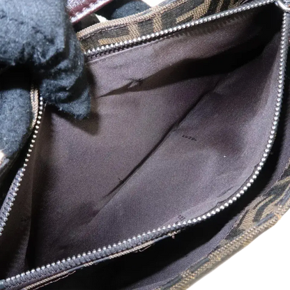 FENDI Zucca Canvas Leather One Shoulder Bag