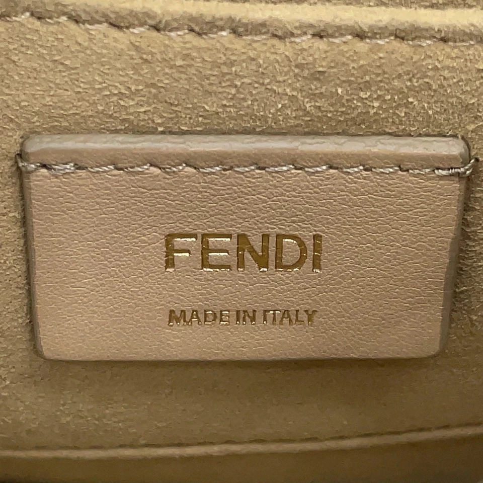 Fendi Black Calf Leather Monstera Shoulder Bag