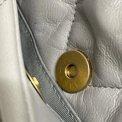 CHANEL CHANEL19 Gray Lambskin Shoulder Bag