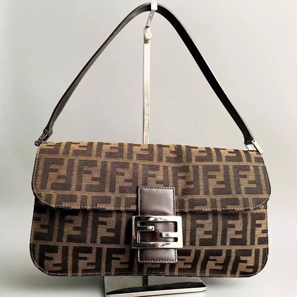 FENDI Mamma Baguette Shoulder Zucca HandBag