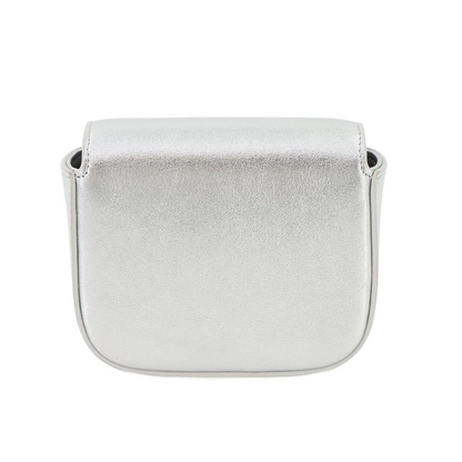 CELINE Triomphe Claude Mini Shoulder Bag Leather Silver