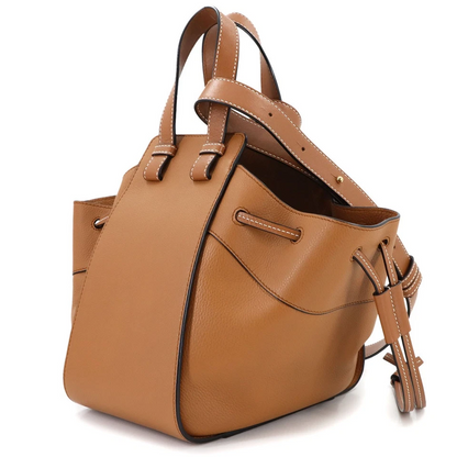 LOEWE Hammock Drawstring Small Hand Shoulder Bag Leather Brown Purse