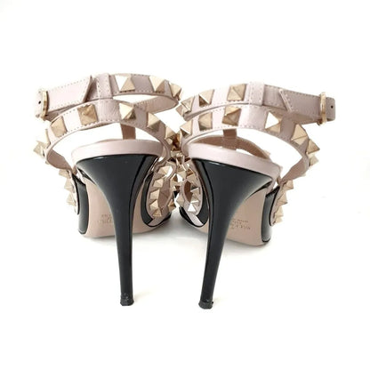 Authentic Valentino Garavani Black and Beige Leather Women's Sandals