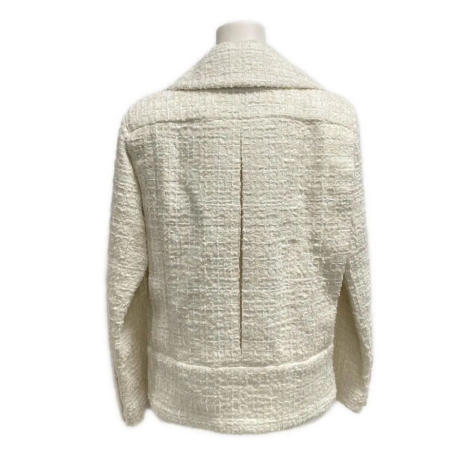 CHANEL Cream White Cotton Polyester Women's Jacket