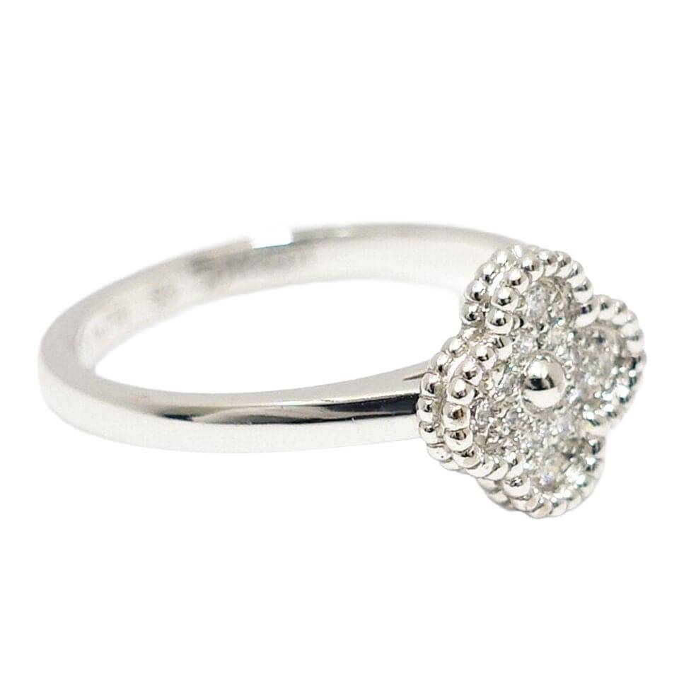 Van Cleef & Arpels K18WG Sweet Alhambra Diamond Ring