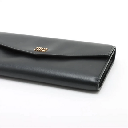 Miu Miu Leather Shoulder Wallet Black