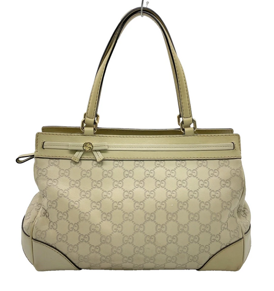 Gucci Guccissima Mayfair Tote Bag in Ivory Leather