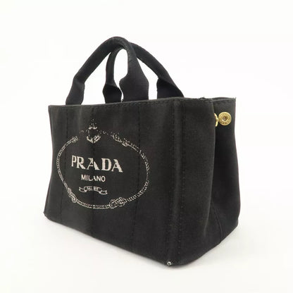 PRADA Logo Canapa Canvas 2way Tote Bag