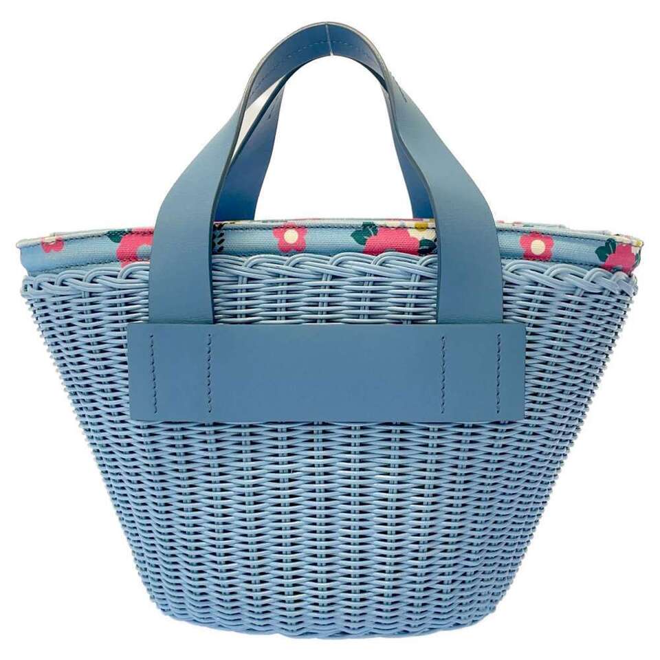 MIUMIU Basket bag Rattan/Leather/Canvas Light Blue