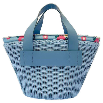 MIUMIU Basket bag Rattan/Leather/Canvas Light Blue